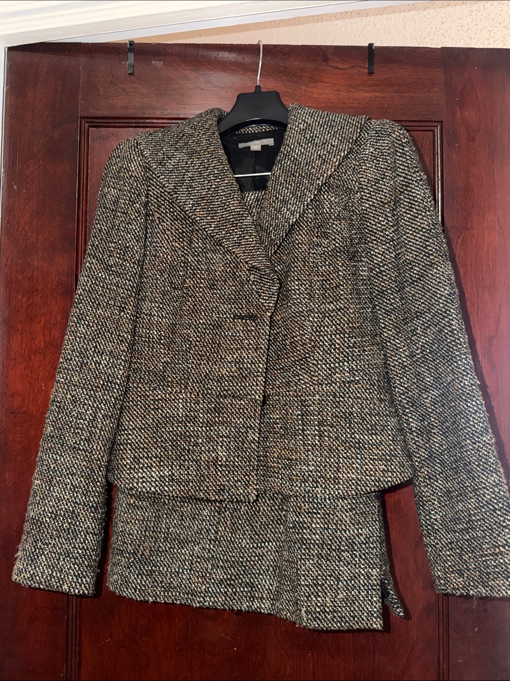 Ann Taylor Black and Cream Tweed Blazer